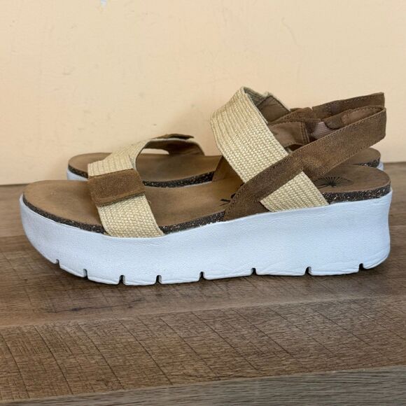 Size 10 OTBT nova platform sandals tan brown shoes - Picture 4 of 8